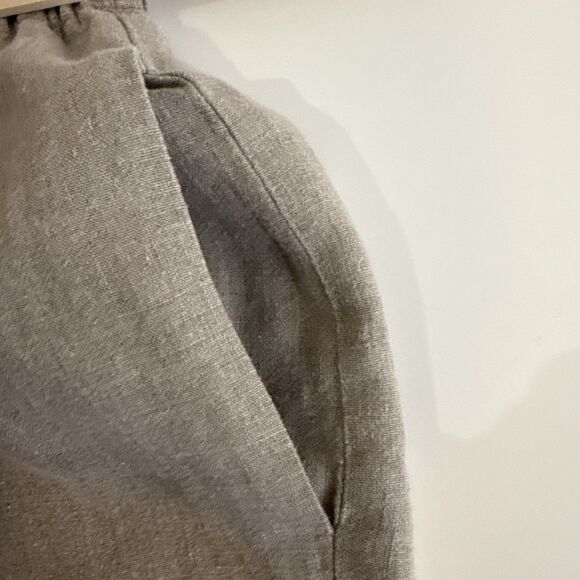 Flax Women’s 100% Linen Pull-On Pants Beige Size M Full Length Straight Leg - Picture 6 of 11